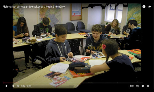 Týmová práce sekundy v hodině němčiny (video)